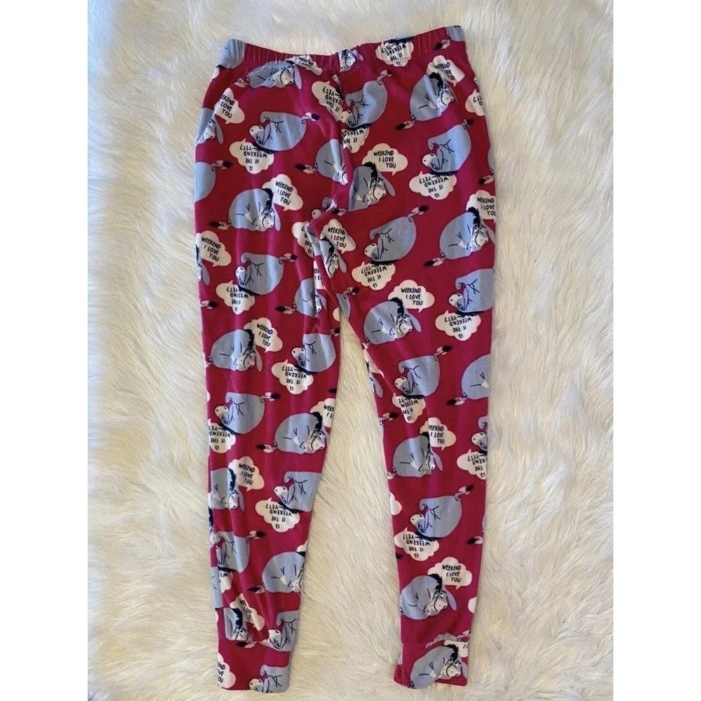 Disney Eeyore Pajamas Womens Size XS (0-2) Pink Two Piece Pajama Set - Picture 9 of 10